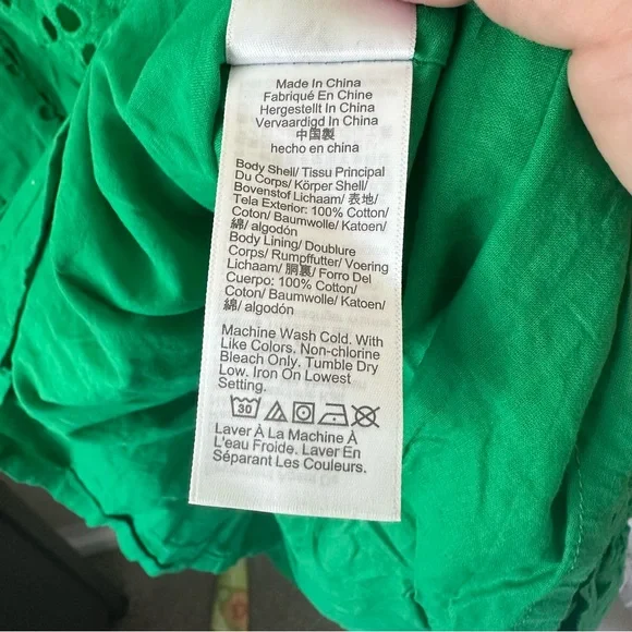 J.Crew Green Eyelet Ruffle Sleeve Dress - Picture 9 of 10